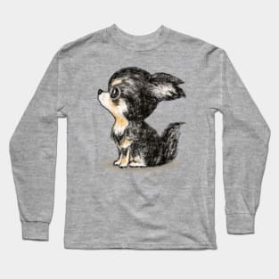 Chihuahua sitting on the ground Long Sleeve T-Shirt